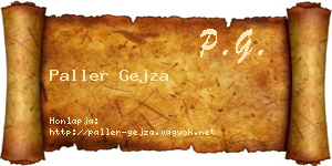 Paller Gejza névjegykártya